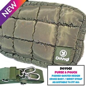 DoYogi Quilted Crossbody Bag & Pouch KHAKI GREEN